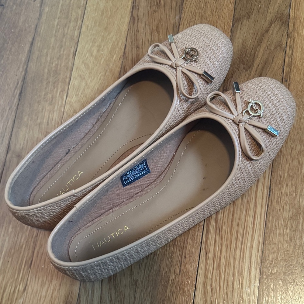 Nautica | Tan Woven Ballet Flats | Size 9.5